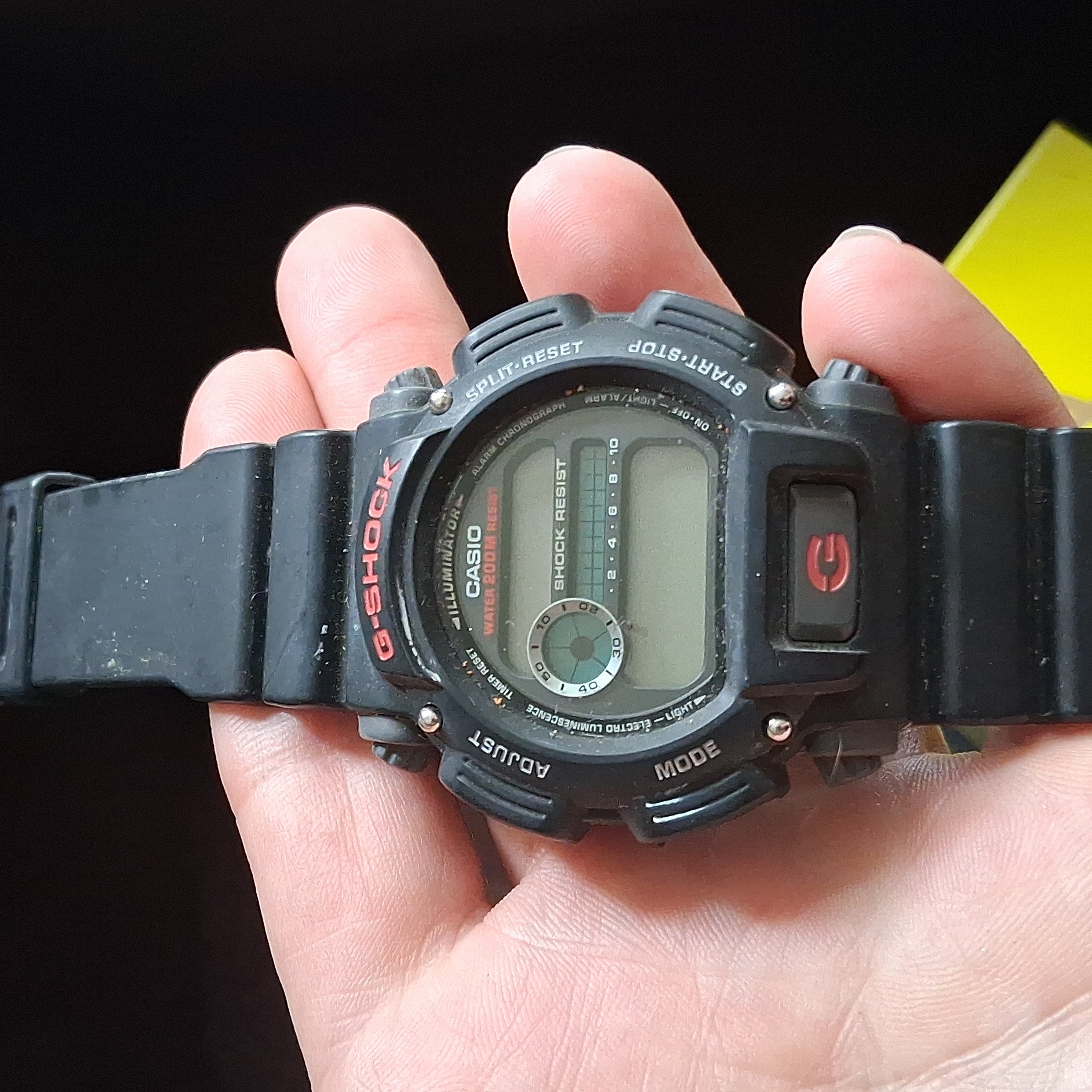 Casio GShock Watch Men Illuminator 47mm Black 1659 Dw9052 Needs Battery